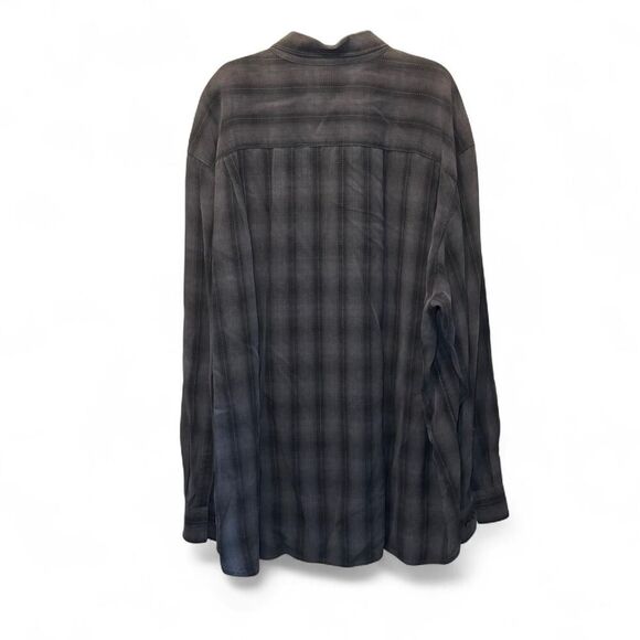 Tommy Bahama black/grey plaid long sleeve lightweight button-up shirt Sz XXL - Picture 2 of 7